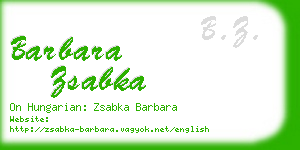 barbara zsabka business card